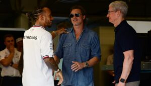 brad pitt formula one and seven-time World Champion Lewis Hamilton.