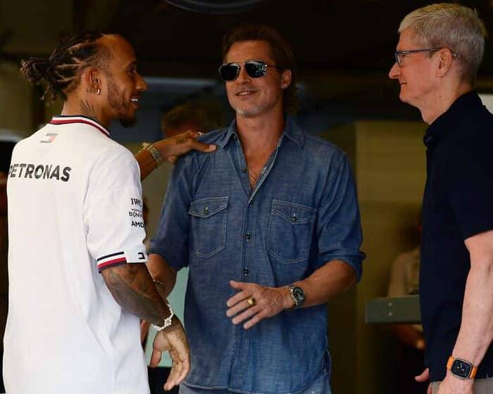 brad pitt formula one and seven-time World Champion Lewis Hamilton.