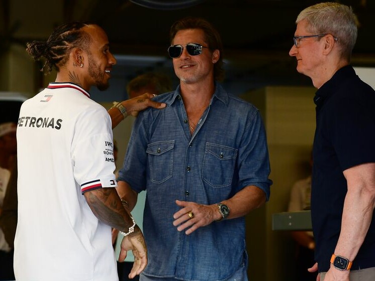 brad pitt formula one and seven-time World Champion Lewis Hamilton.