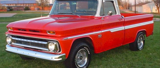 1966_red chevy truck-parts and merch at Cardudes.net