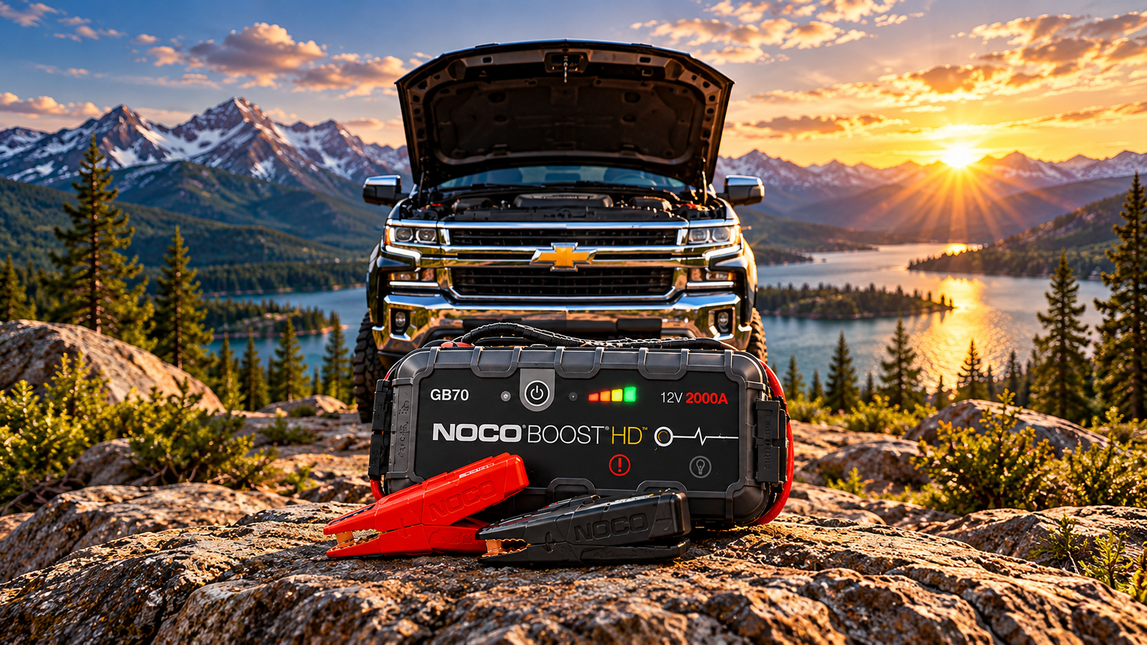NOCO GB70 portable car battery jump starter with booster clamps