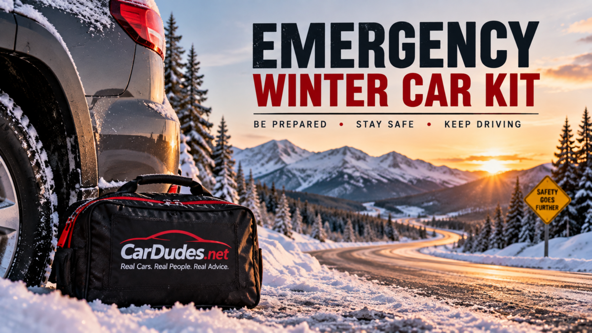 Emergency winter car kit for snow and cold weather driving